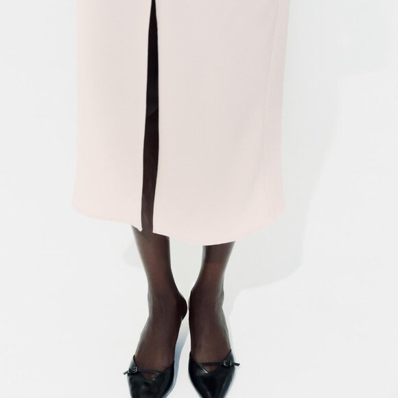 Zara DRAPED WAIST MIDI DRESS - Picture 4 of 9